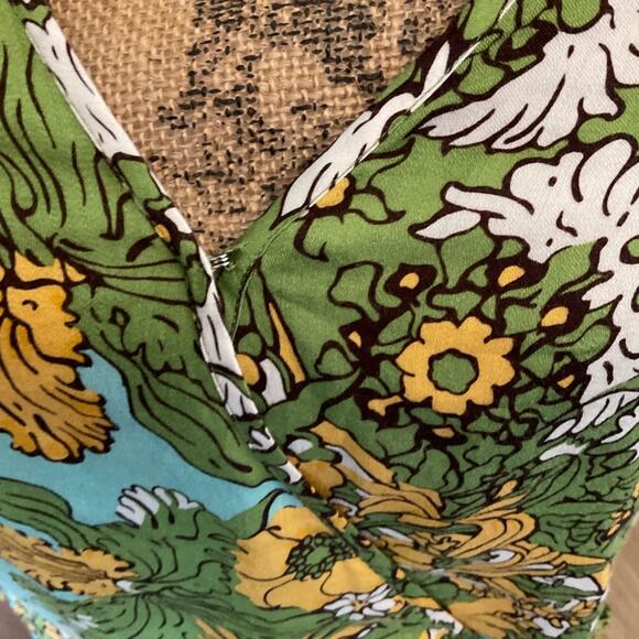 ANTHROPOLOGIE TINY BRAND Long sleeve v-neck wrap look blouse boho retro 70’s L - Picture 9 of 15